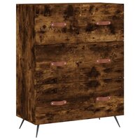 Ladekast 69,5x34x90 cm bewerkt hout gerookt eikenkleurig 2