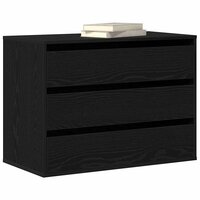 Ladekast met lade Zwart eiken 80 x 41 x 58 cm Bewerkt hout 3