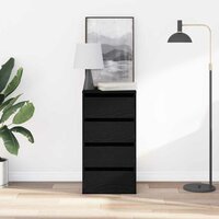 Ladekast met lade Zwart eiken 40 x 41 x 76 cm Bewerkt hout 4