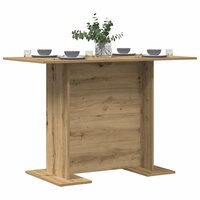 Eettafel artisanaal eikenkleurig 110 x 60 x 75 cm Bewerkt hout 3