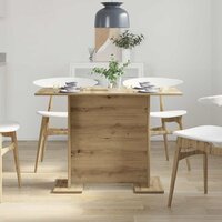 Eettafel artisanaal eikenkleurig 110 x 60 x 75 cm Bewerkt hout 4