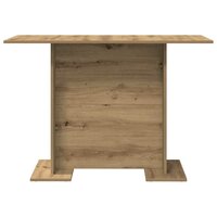 Eettafel artisanaal eikenkleurig 110 x 60 x 75 cm Bewerkt hout 5