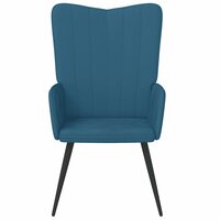 Relaxstoel fluweel blauw 3