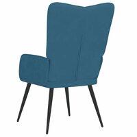 Relaxstoel fluweel blauw 5