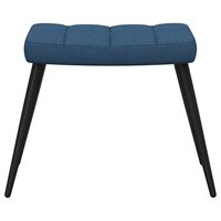 Relaxstoel met voetenbank stof blauw 8