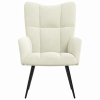 Relaxstoel fluweel cr&egrave;mewit 3