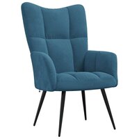 Relaxstoel fluweel blauw 2
