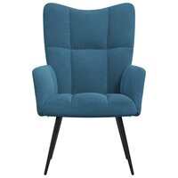 Relaxstoel fluweel blauw 3