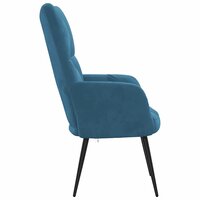 Relaxstoel fluweel blauw 4