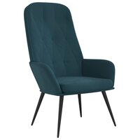 Relaxstoel fluweel blauw 2