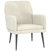Fauteuil 62x79x79 cm fluweel cr&egrave;mekleurig 2