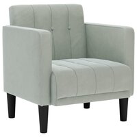 Fauteuil met armleuningen Lichtgrijs 53 cm Fluweel 2
