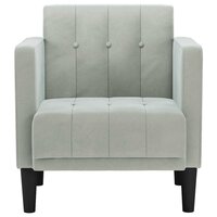 Fauteuil met armleuningen Lichtgrijs 53 cm Fluweel 3