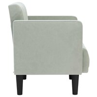 Fauteuil met armleuningen Lichtgrijs 53 cm Fluweel 4