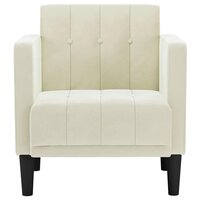 Fauteuil met armleuningen cr&egrave;me 53 cm fluweel 3