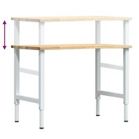 Werkbank 100x60x(71,5-98) cm massief eikenhout 9