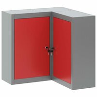 Gereedschapskast met plank Rood en grijs 55 x 55 x 55 cm 2