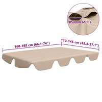 Vervangingsluifel voor schommelbank 188/168x145/110 cm beige 6