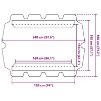 Vervangingsluifel schommelbank 188/168x145/110 cm terracotta 7