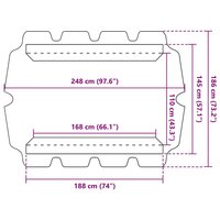 Vervangingsluifel voor schommelbank 188/168x145/110 cm taupe 7