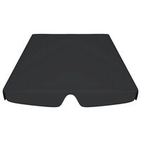 Vervangingsluifel voor schommelbank 188/168x145/110 cm zwart 4