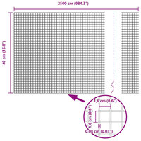 Gelaste draadhek Grijs 0.4 x 25 m Staal 9