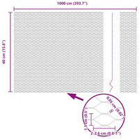 Zeskantig hekwerk Zilver 0.4 x 10 m Gegalvaniseerd staal 8