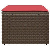 Tuinkruk met kussen 55x55x37 cm poly rattan bruin 4