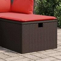 Tuinkruk met kussen 55x55x37 cm poly rattan bruin 3