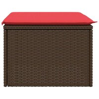 Tuinkruk met kussen 55x55x37 cm poly rattan bruin 5