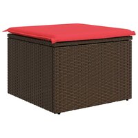 Tuinkruk met kussen 55x55x37 cm poly rattan bruin 6