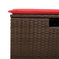 Tuinkruk met kussen 55x55x37 cm poly rattan bruin 7