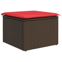 Tuinkruk met kussen 55x55x37 cm poly rattan bruin 2