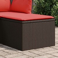 Tuinkruk met kussen 55x55x37 cm poly rattan bruin 3