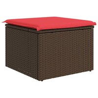 Tuinkruk met kussen 55x55x37 cm poly rattan bruin 6