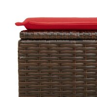 Tuinkruk met kussen 55x55x37 cm poly rattan bruin 8