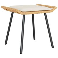 Tuinstoel met kussen 2 pcs Bruin 50 x 40 x 45cm Polyester 5