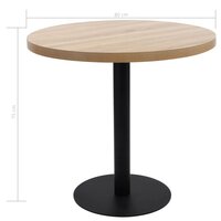 Bistrotafel 80 cm MDF lichtbruin 5