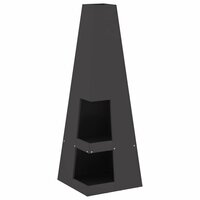 Vuurkorf Zwart 35 x 35 x 100 cm Koudgewalst staal 2