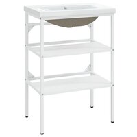 Wastafelframe met inbouwwastafel ijzer wit 2