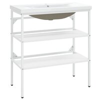 Wastafelframe met inbouwwastafel ijzer wit 2