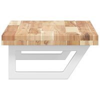 Badkamer wandschap staal en massief acaciahout 5