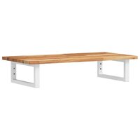 Badkamer wandschap staal en massief acaciahout 2