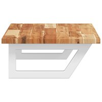 Badkamer wandschap staal en massief acaciahout 5