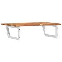 Badkamer wandschap staal en massief acaciahout 6