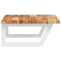 Badkamer wandschap staal en massief acaciahout 5