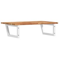 Badkamer wandschap staal en massief acaciahout 6