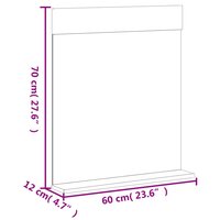 Badkamerspiegel met schap BERG 60x12x70 cm massief hout wit 6