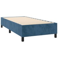 Boxspring met matras fluweel donkerblauw 80x200 cm 4