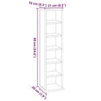 Cd-kast 21x20x88 cm bewerkt hout zwart 6
